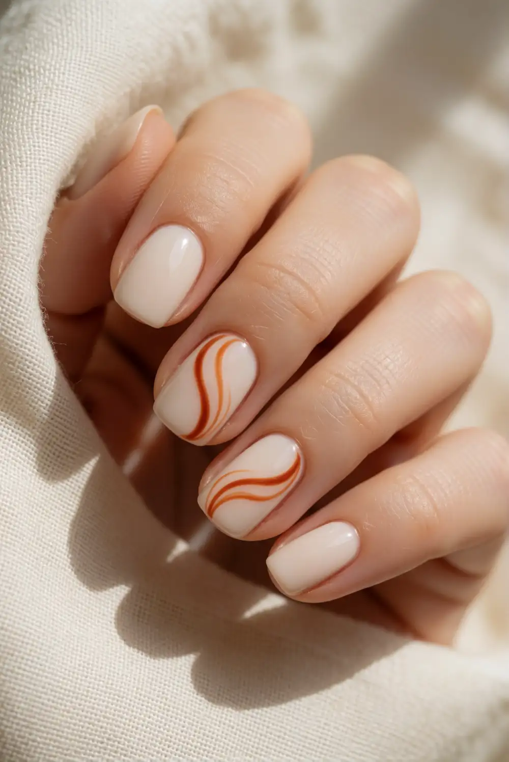 Burnt Orange Swirl Nails
