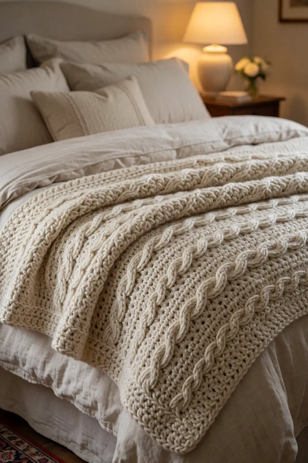 Cable Inspired Blankets With Heirloom Energy