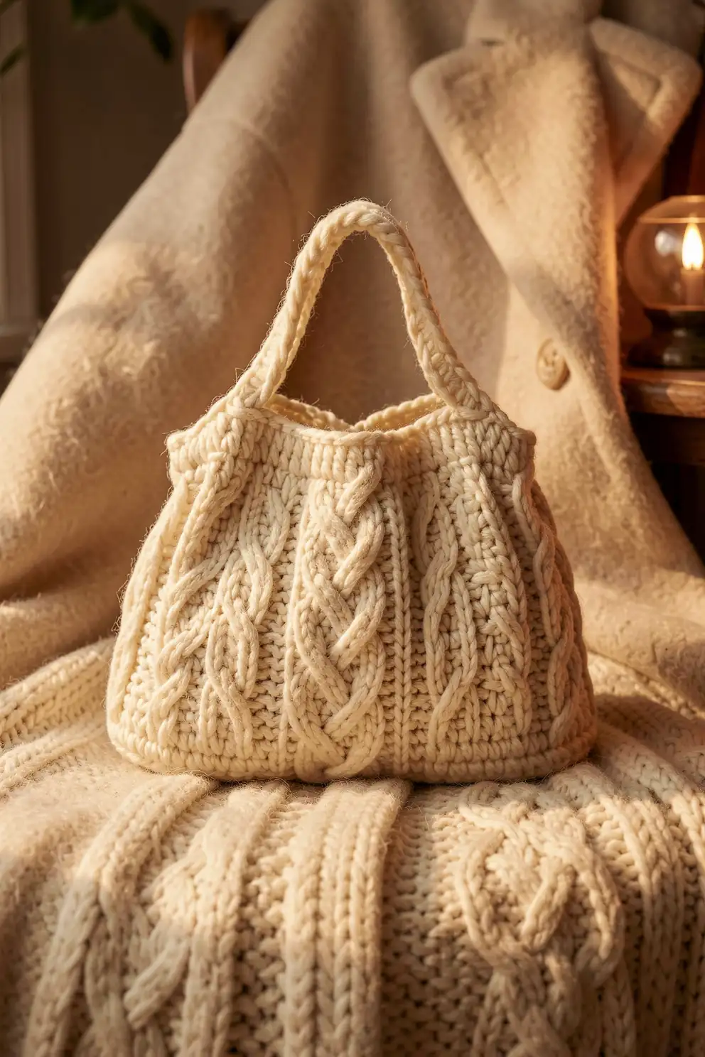 Cable Inspired Crochet for Luxe Bag Texture