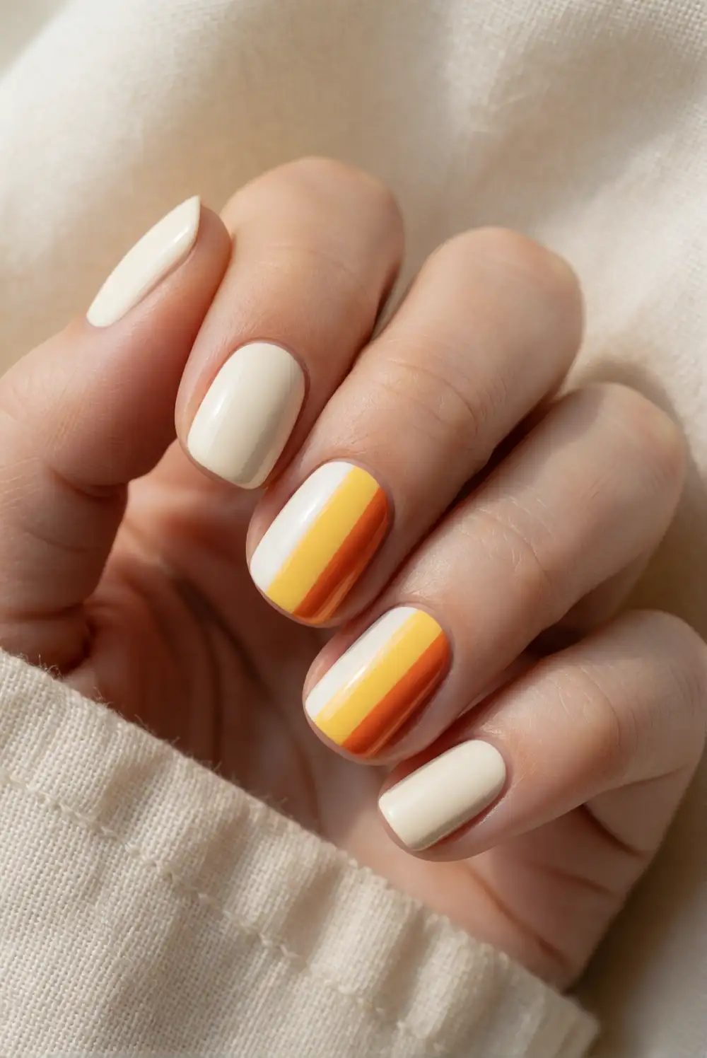 Candy Corn Color Block Nails