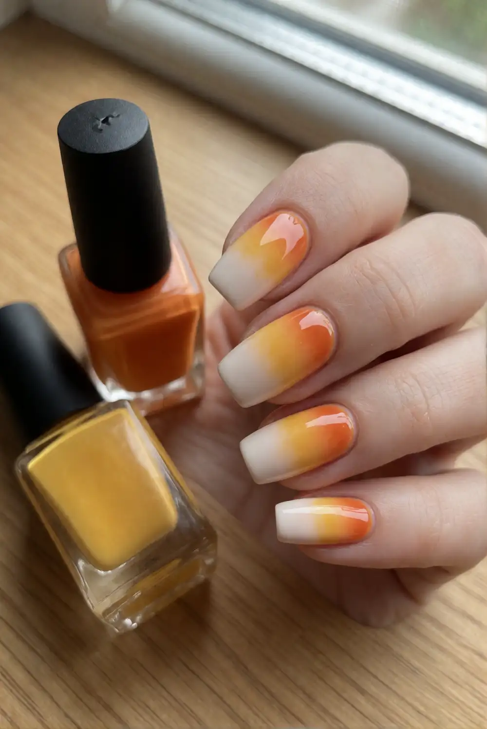 Candy-Corn Color Fade Nails
