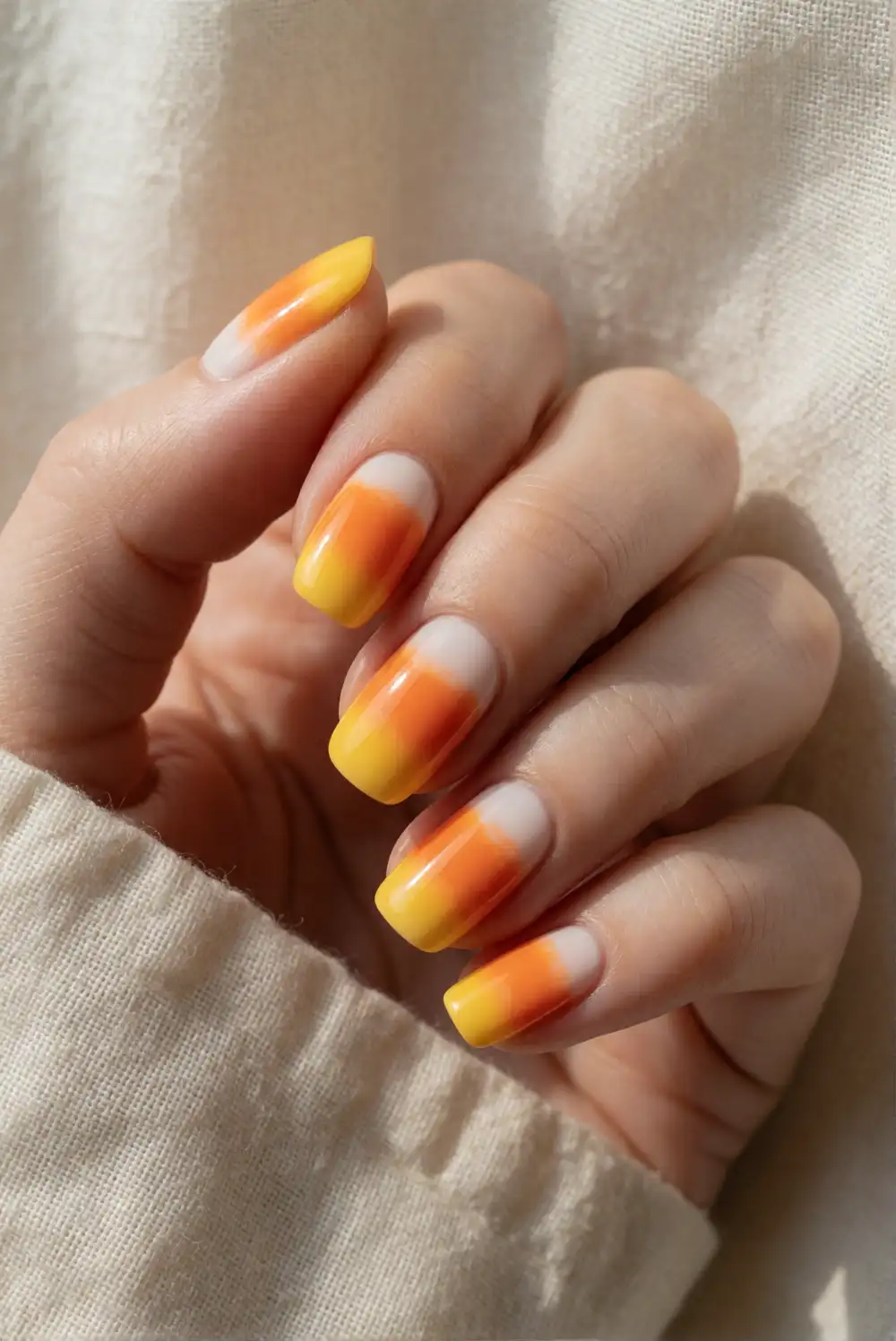 Candy Corn Ombre Nails