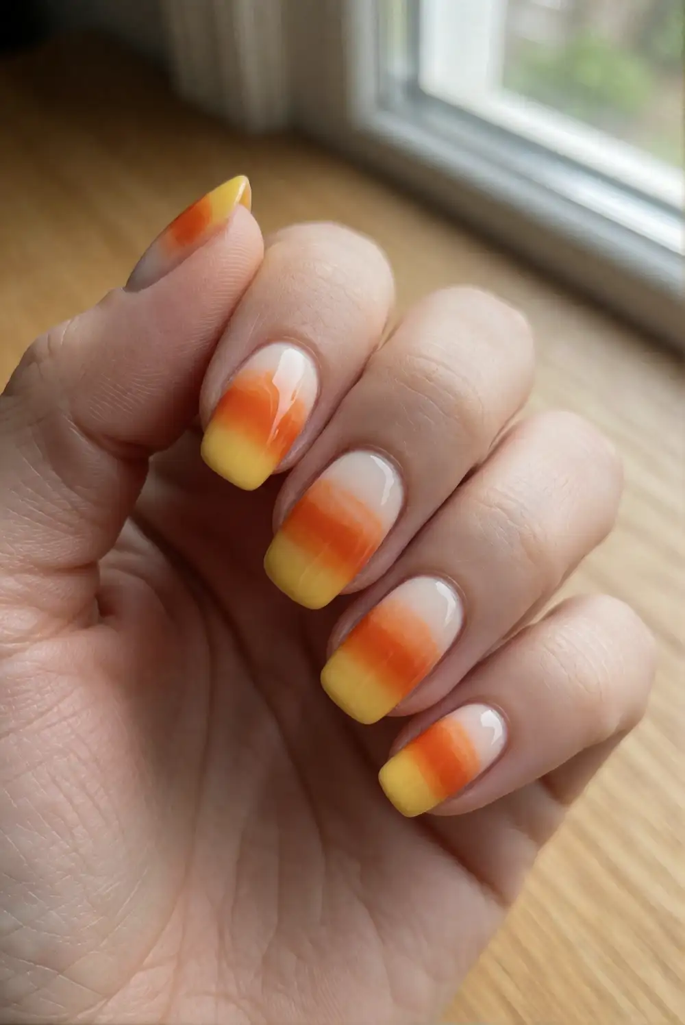 Candy-Corn Ombre Nails
