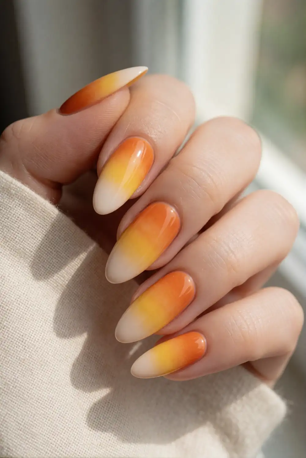 Candy Corn Ombre Nails