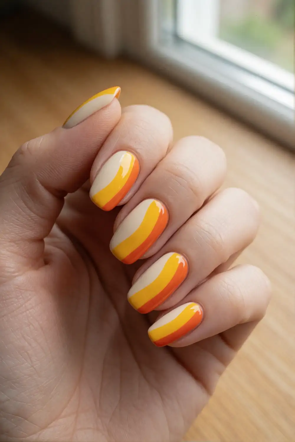 Candy Corn Stripe Nails