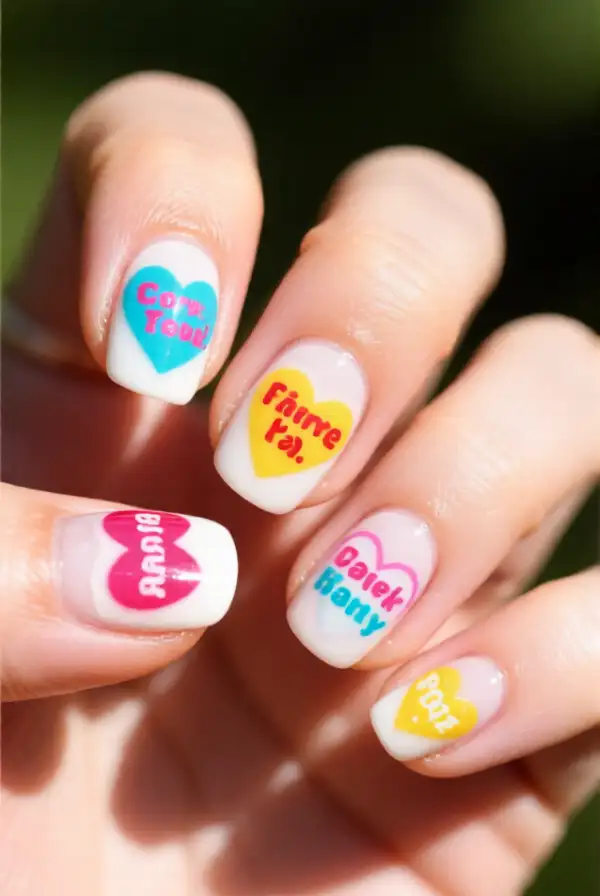 Candy Heart Nails