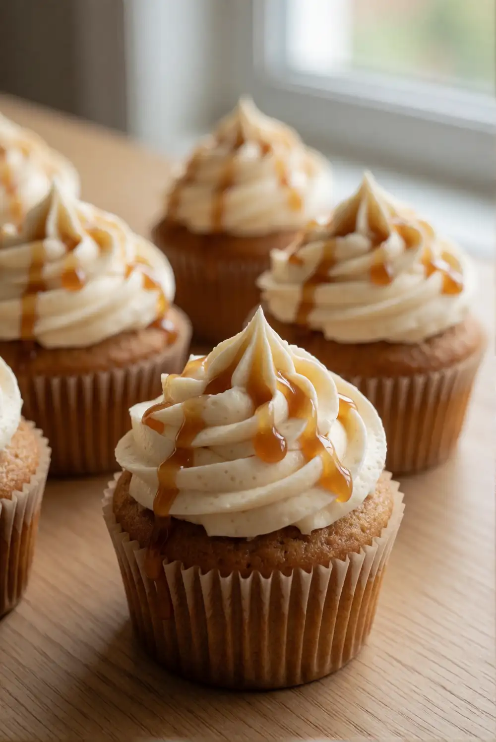 Caramel Apple Cupcakes with Toasted Sugar Tops