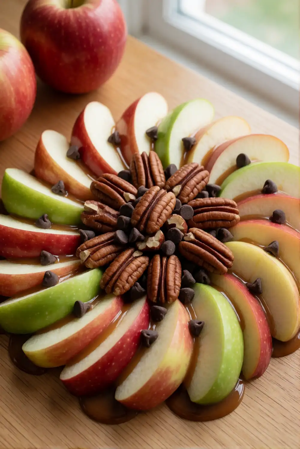 Caramel Apple Nachos with Toasted Pecans