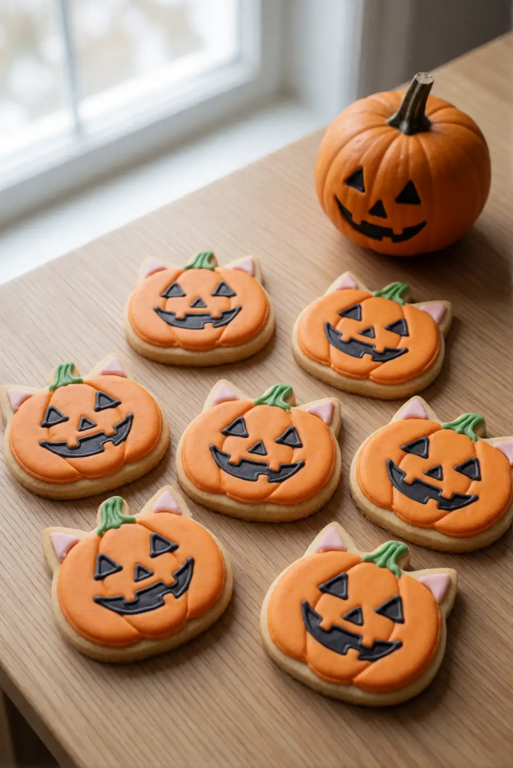 Cat and Jack-o'-Lantern Cookies
