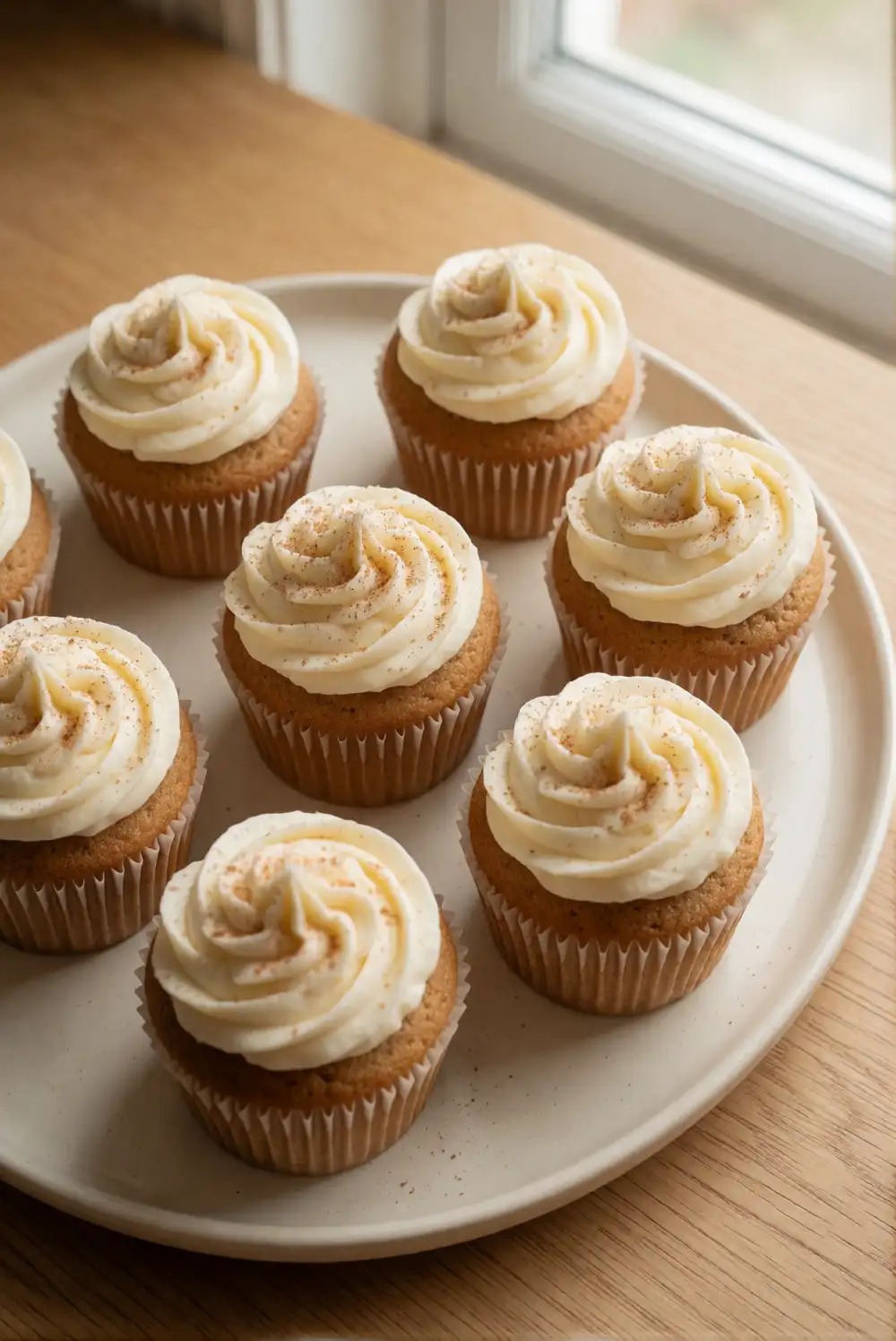 Chai Cupcakes with Ivory Maple Frosting