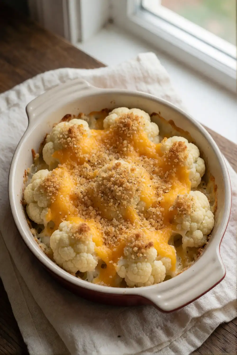Cheddar Cauliflower Gratin