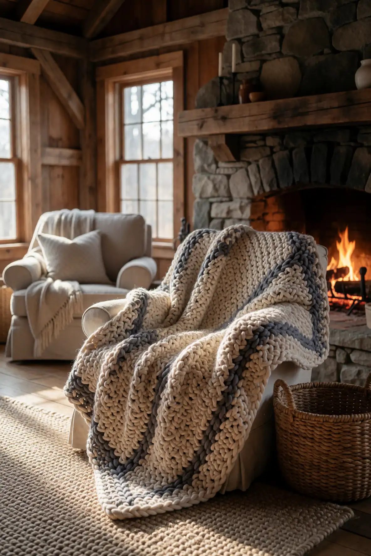 Chunky Stitches for Fireside Warmth
