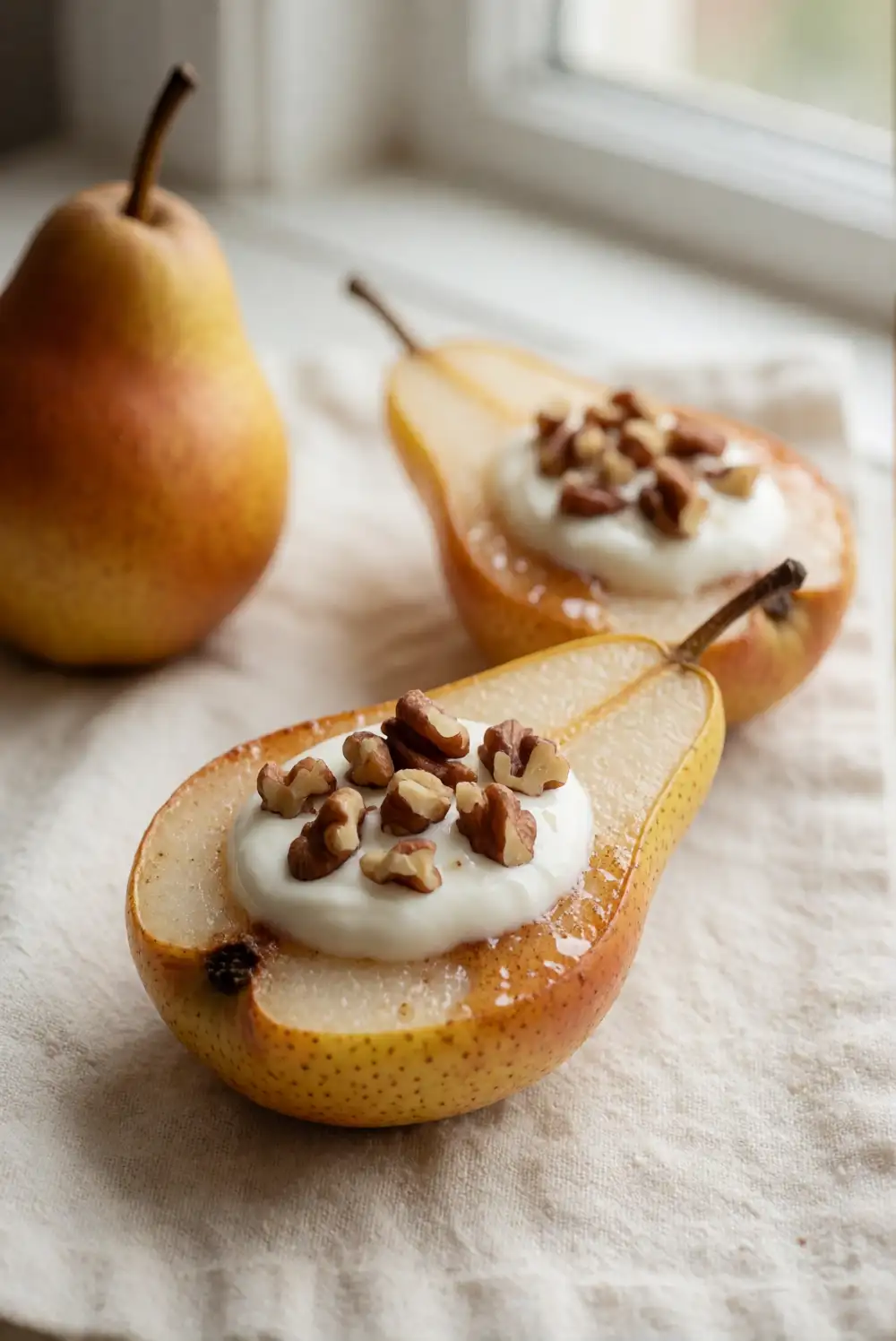 Cinnamon Baked Pears with Maple Yogurt