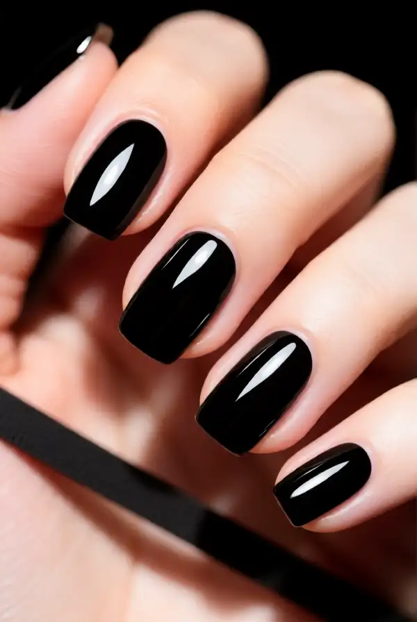 Classic Black Manicure