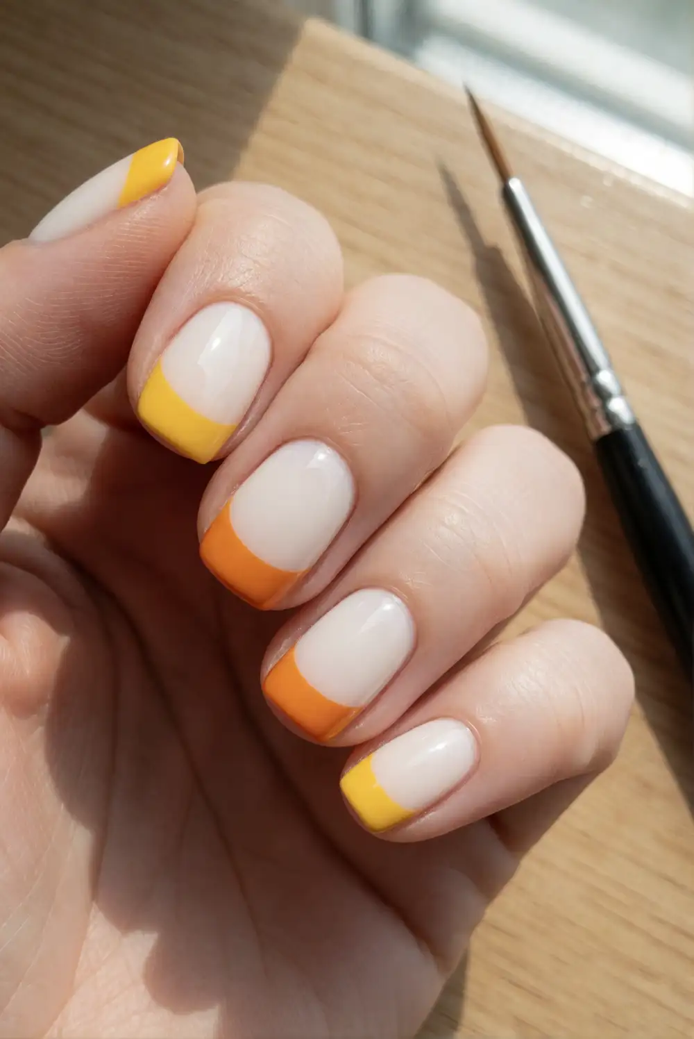Classic Candy Corn French Tips