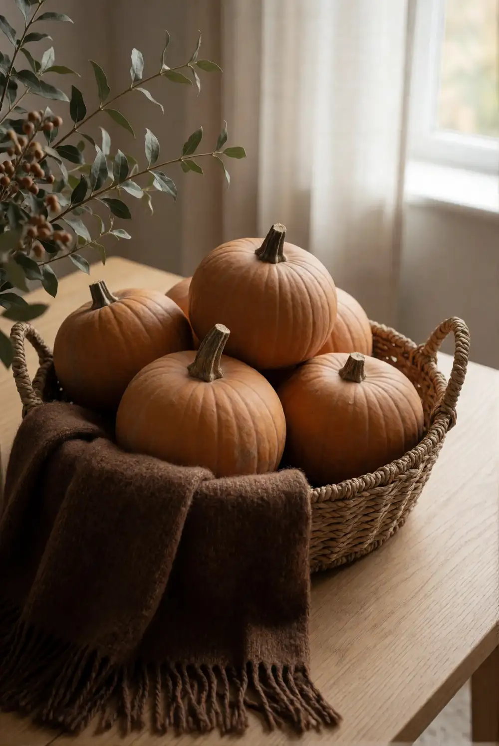 Classic Orange and Deep Brown Fireside Basket