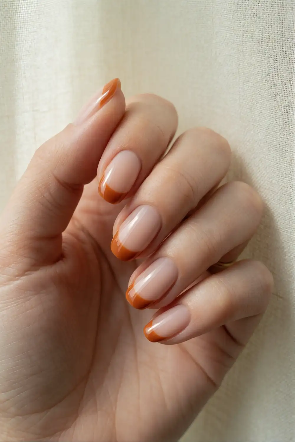 Classic Pumpkin Orange French Tips