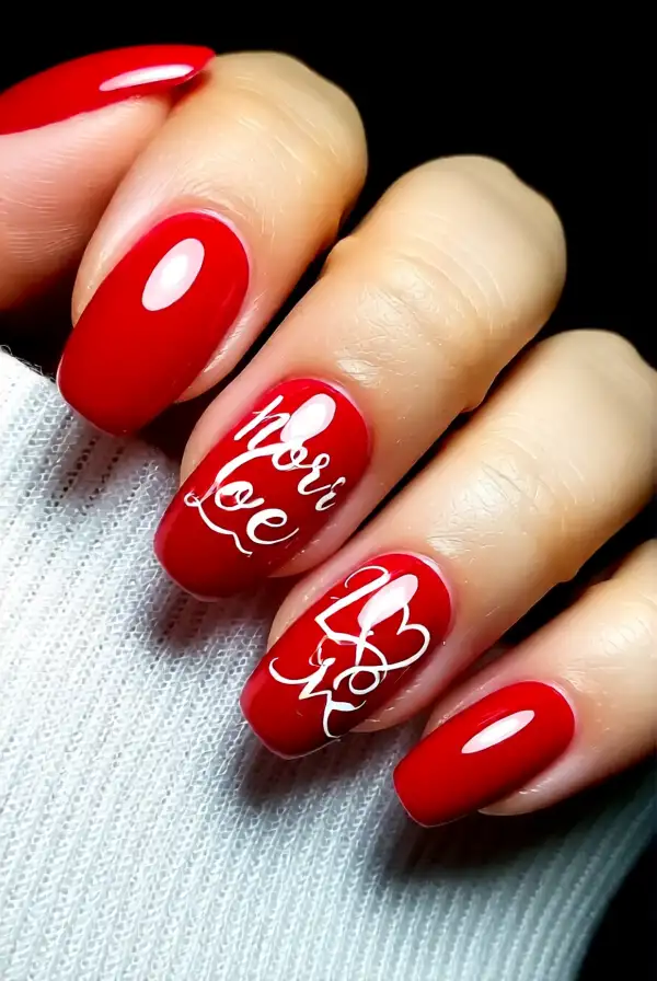 Classic Red with Love Phrases