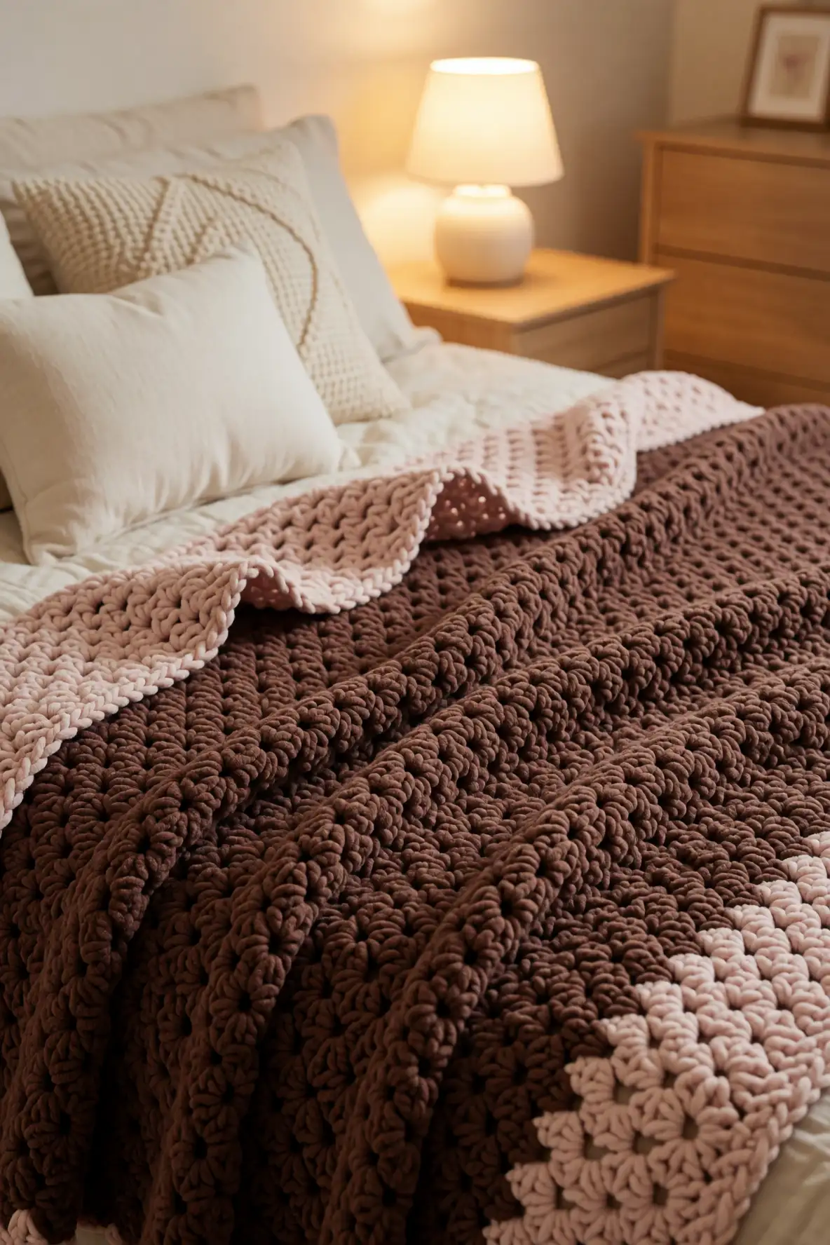Cocoa Brown with Blush Pink