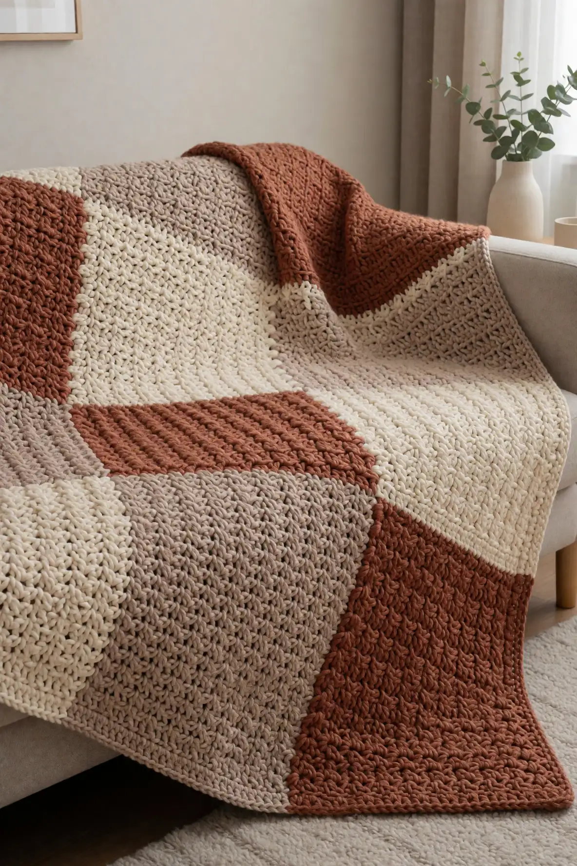 Color Block Blankets With Tactile Contrast