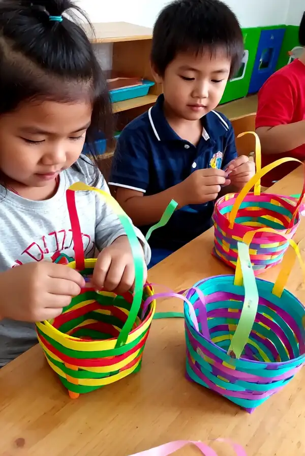 Colorful Easter Basket Weaving