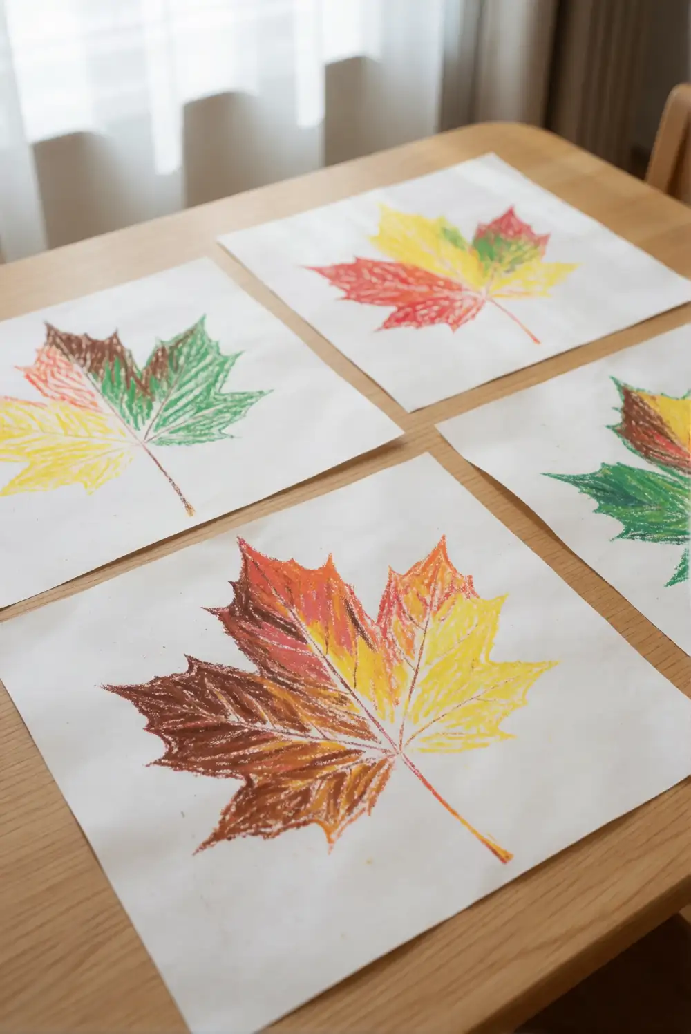 Colorful Leaf Rubbings