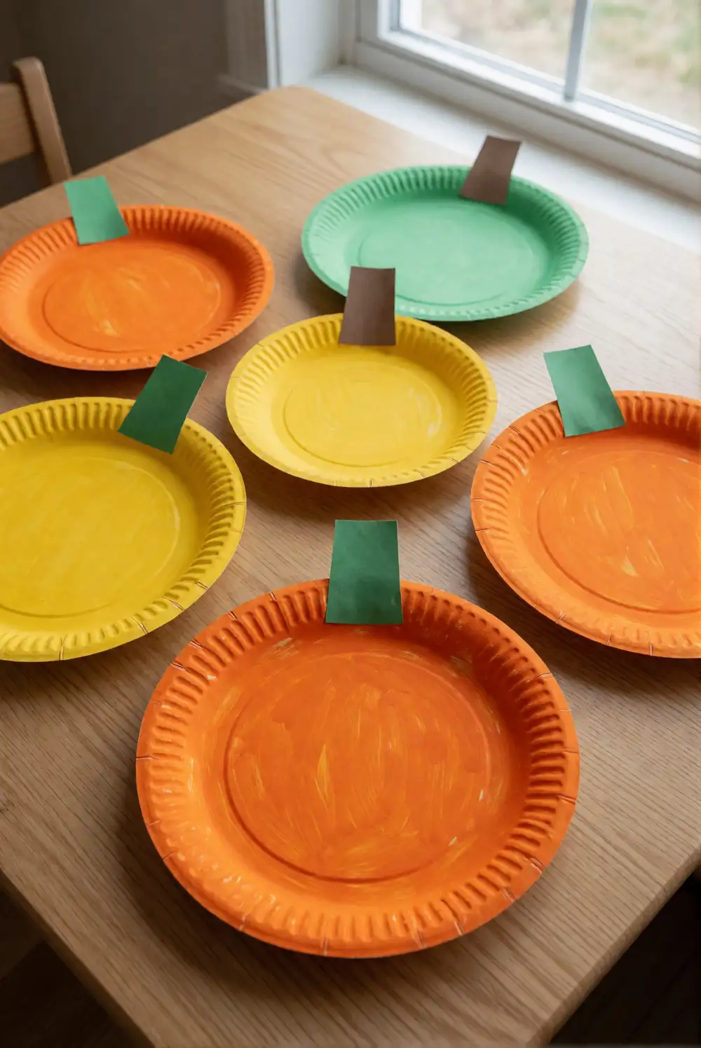 Colorful Paper Plate Pumpkins