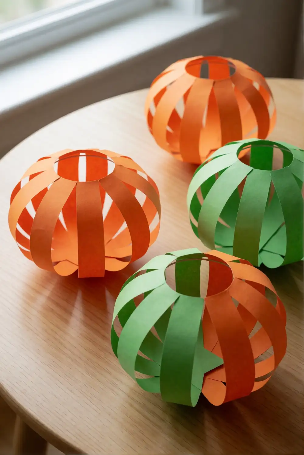 Colorful Paper Pumpkin Lanterns