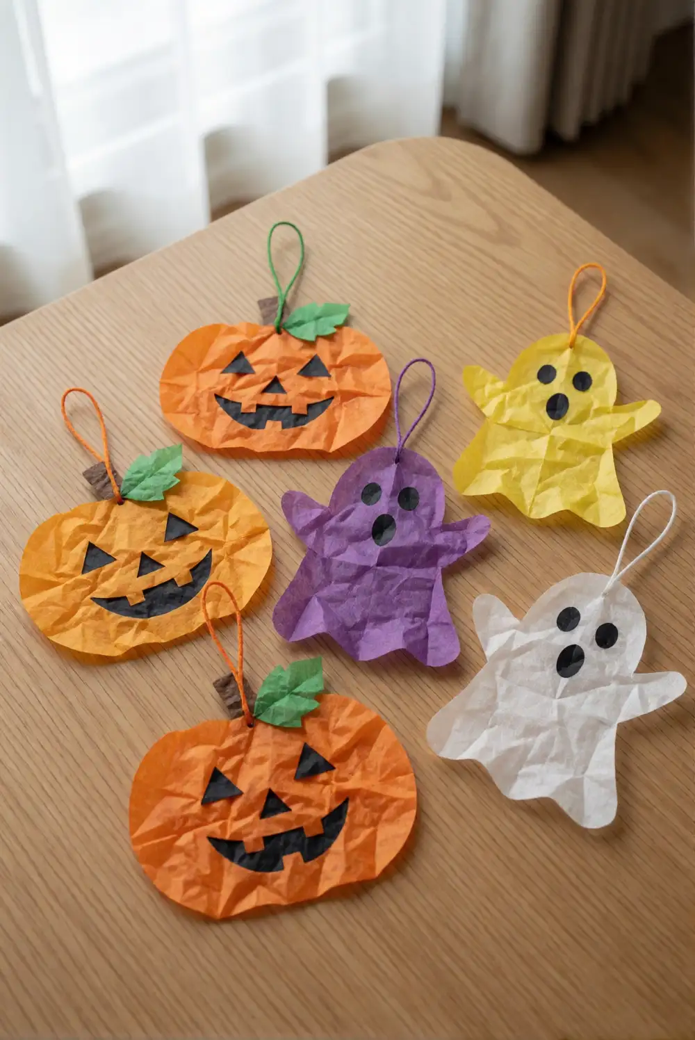 Colorful Tissue Paper Suncatchers