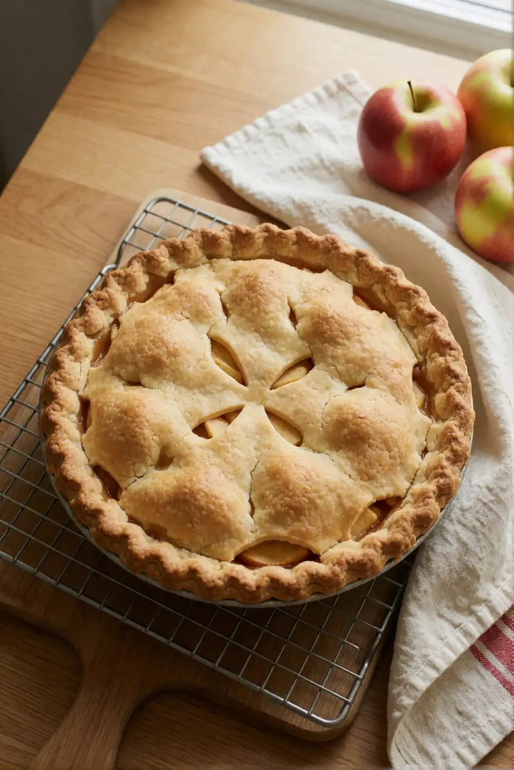 Cooling Apple Pie on a Wire Rack