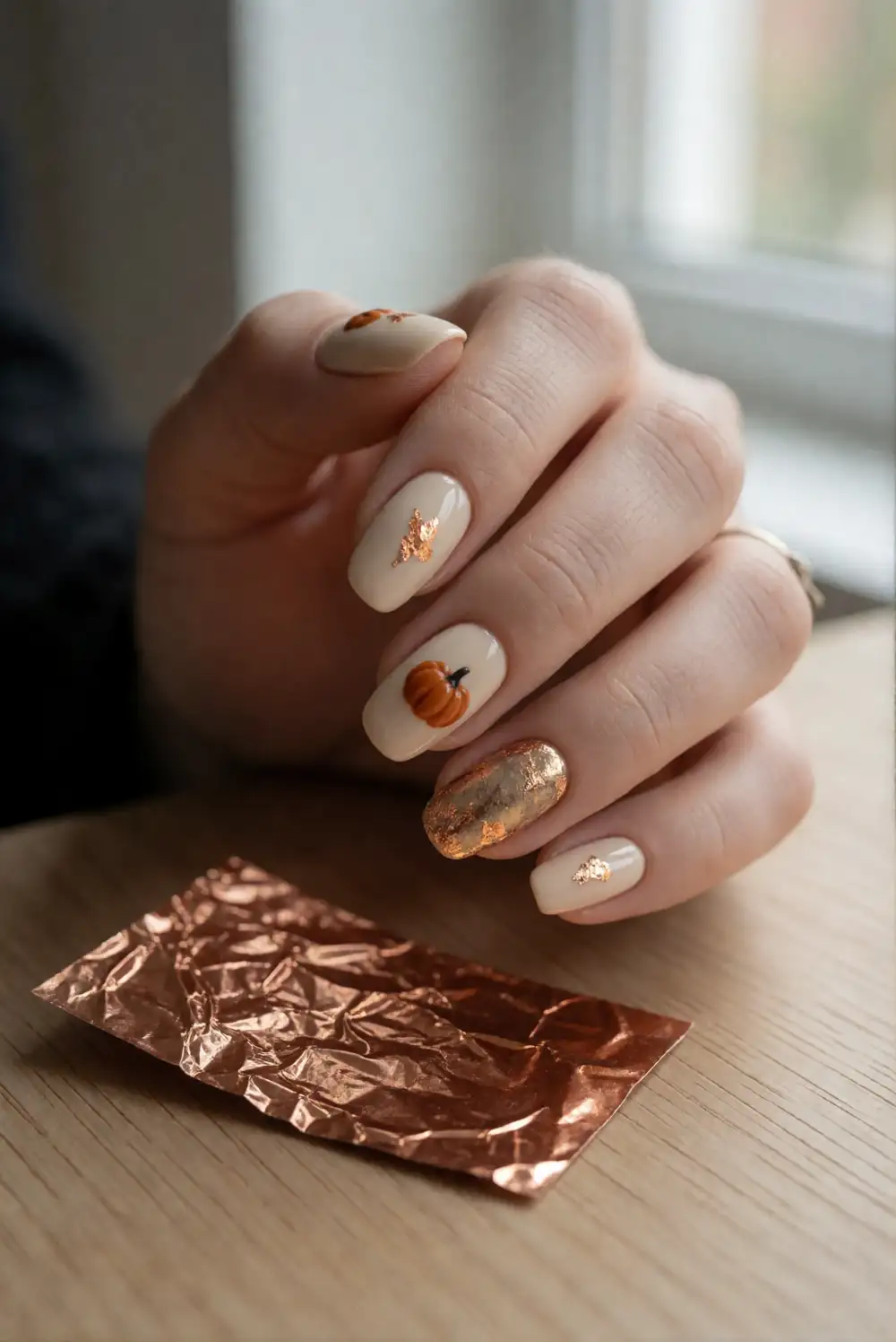 Copper Foil Pumpkin Nails