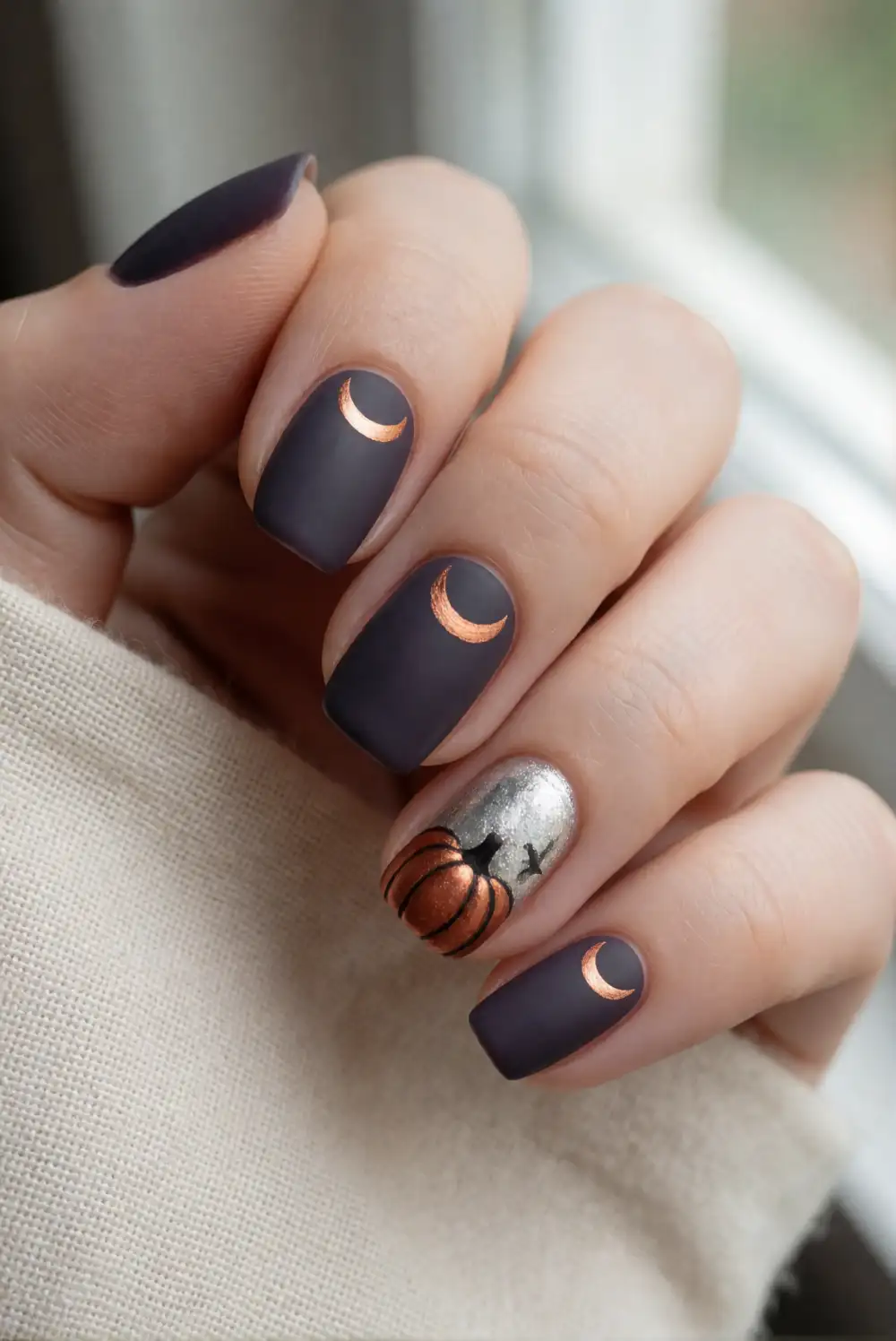 Copper Moon Phase Nails