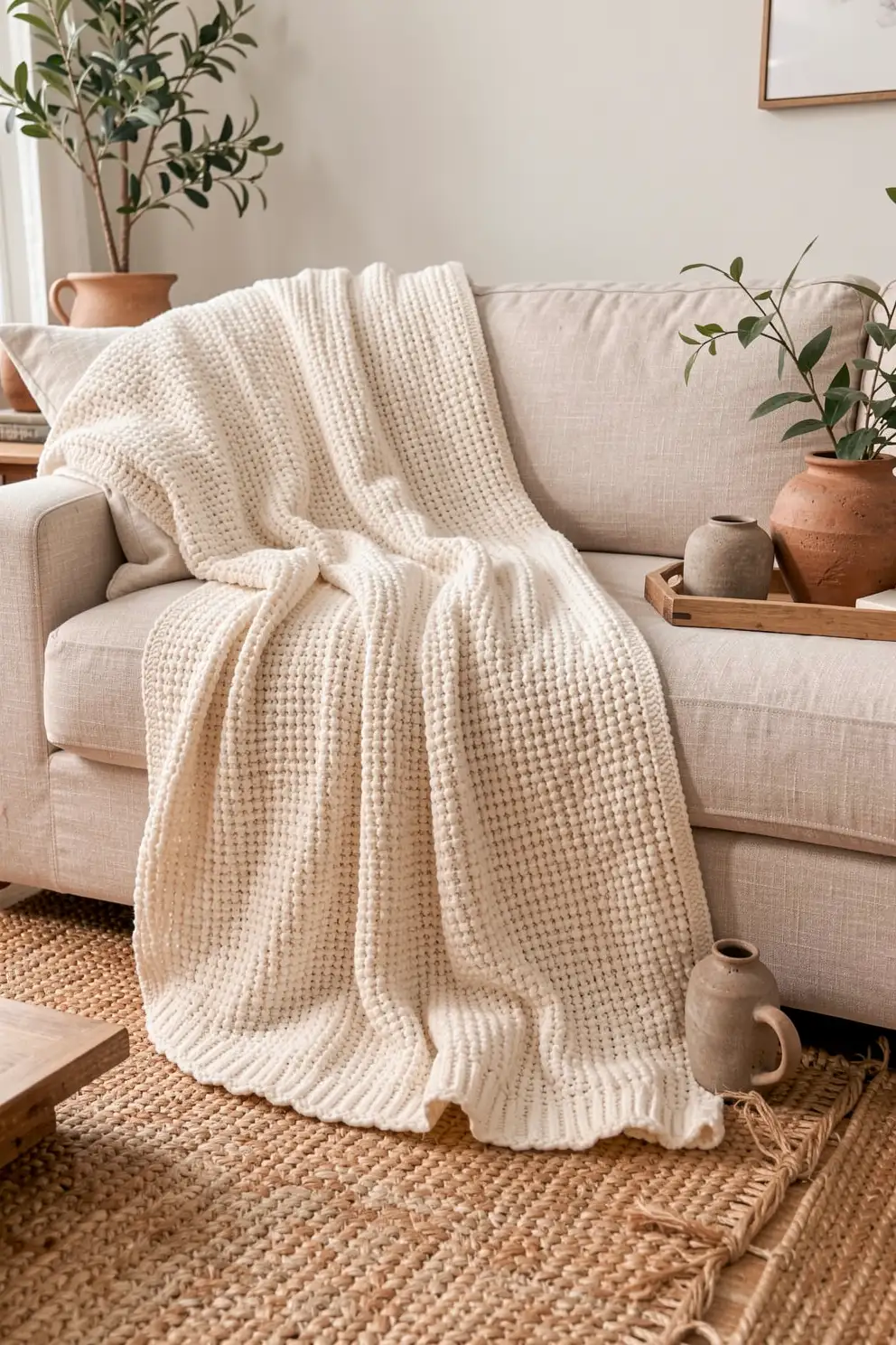 Cotton Slub Blankets For Relaxed Rooms