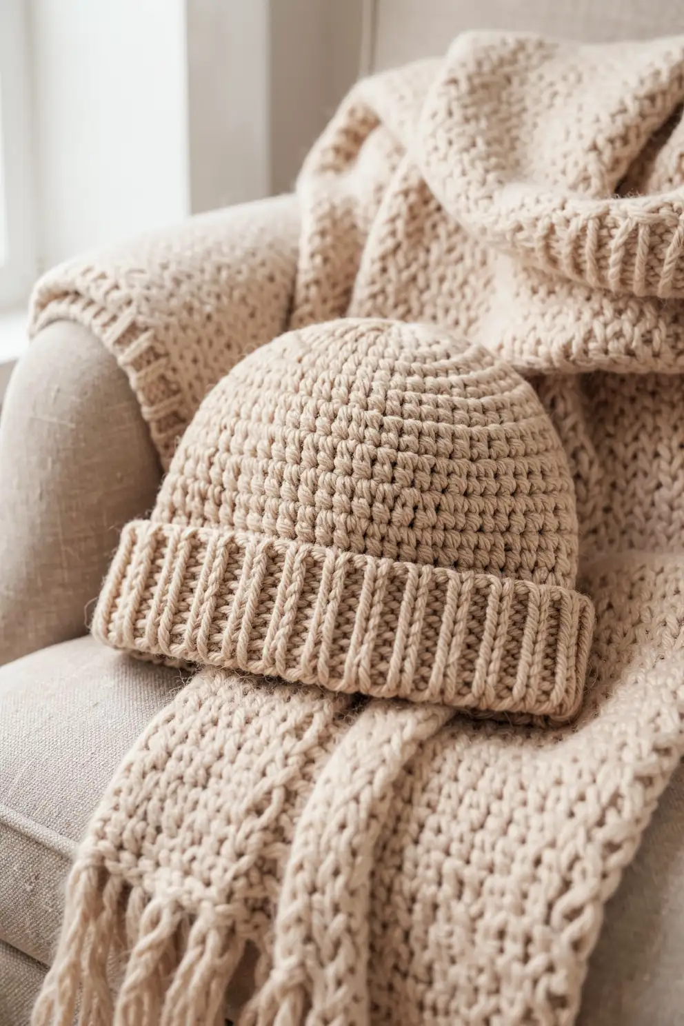 Cozy Beanie With Polished Brim Texture