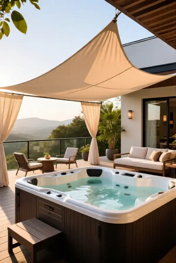 Cozy Canopy Jacuzzis for Shelter and Style