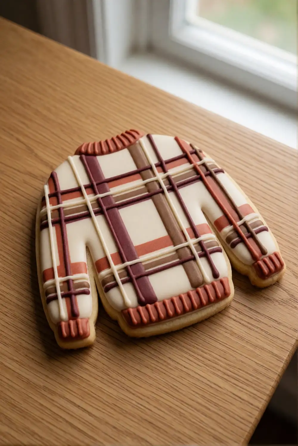 Cozy Plaid Sweater Cookies