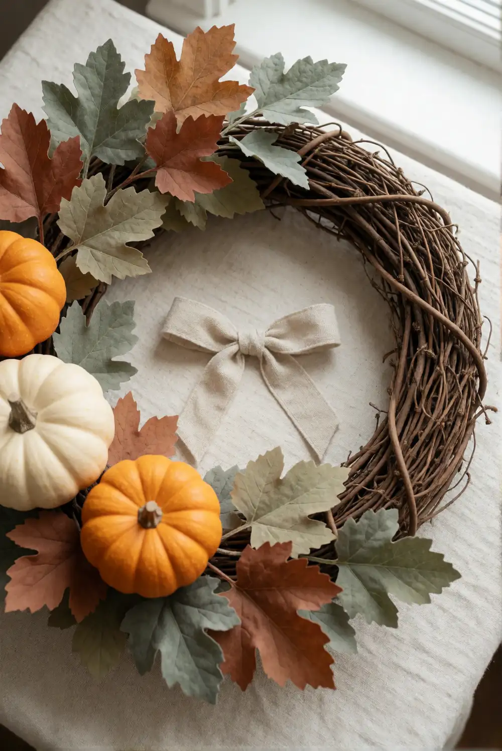Craft a Foliage Pumpkin Wreath