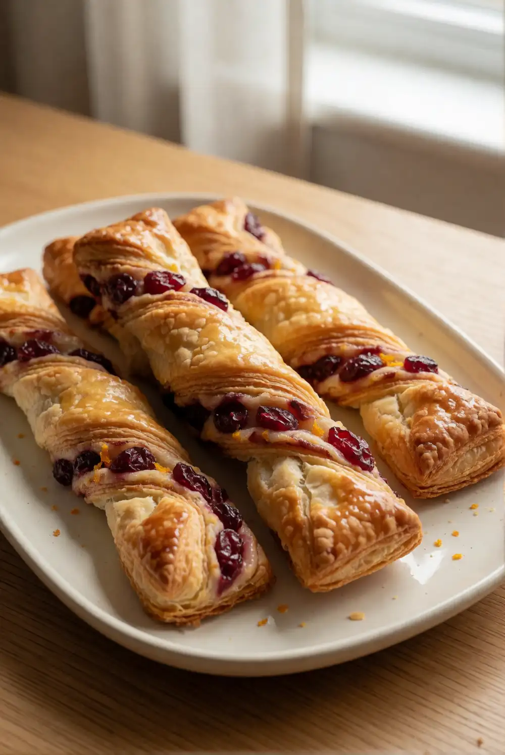 Cranberry Orange Puff Pastry Twists