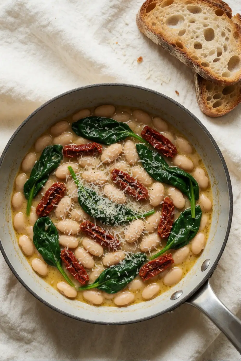 Creamy Tuscan White Bean Skillet
