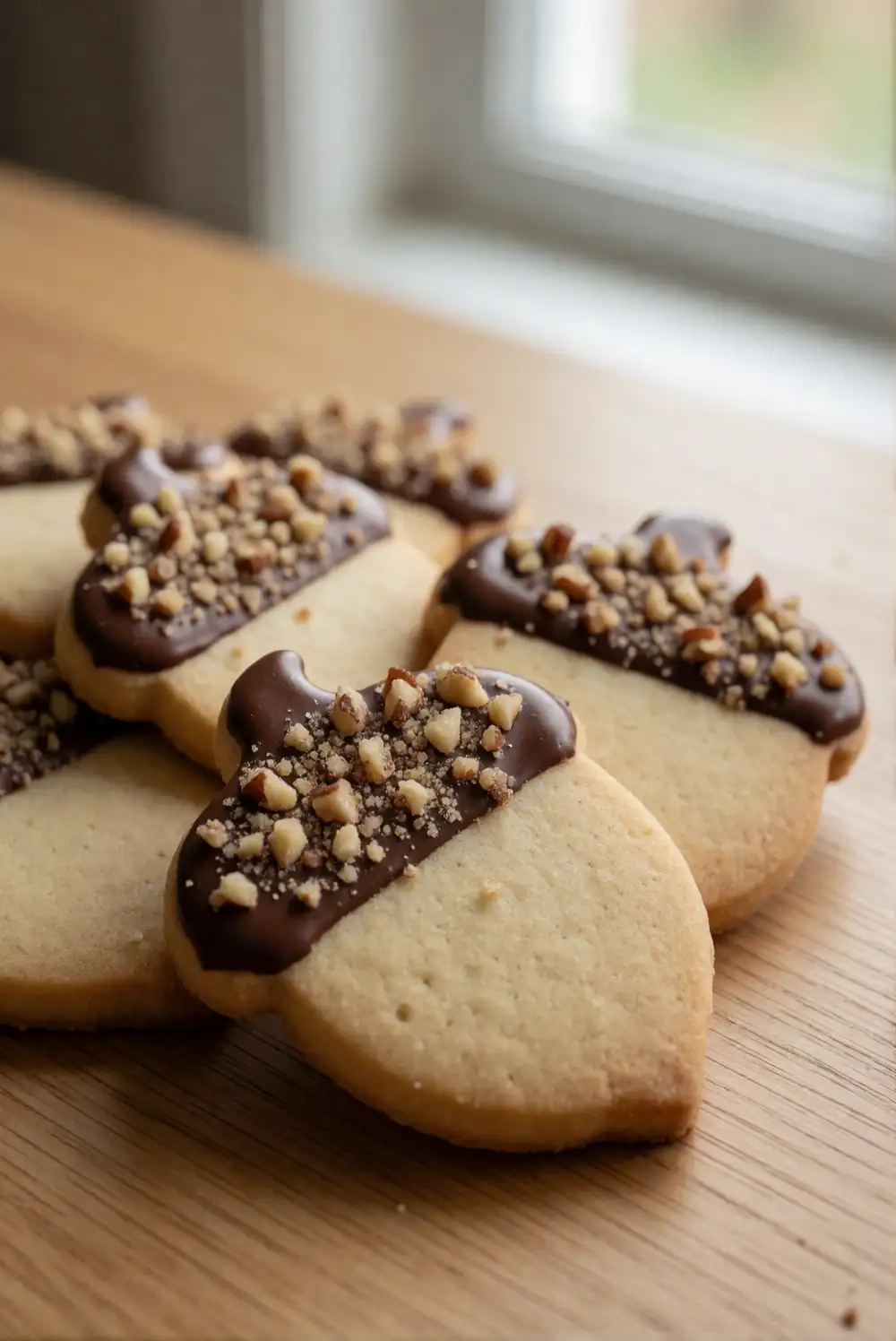 Create Acorn Sugar Cookies with Chocolate Caps