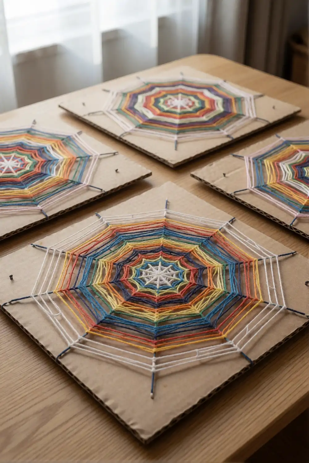 Creating Spider Webs with Yarn