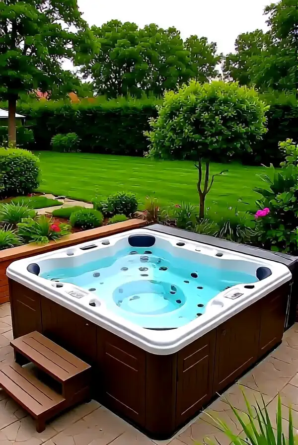 Creative Jacuzzi Integration with Landscaping