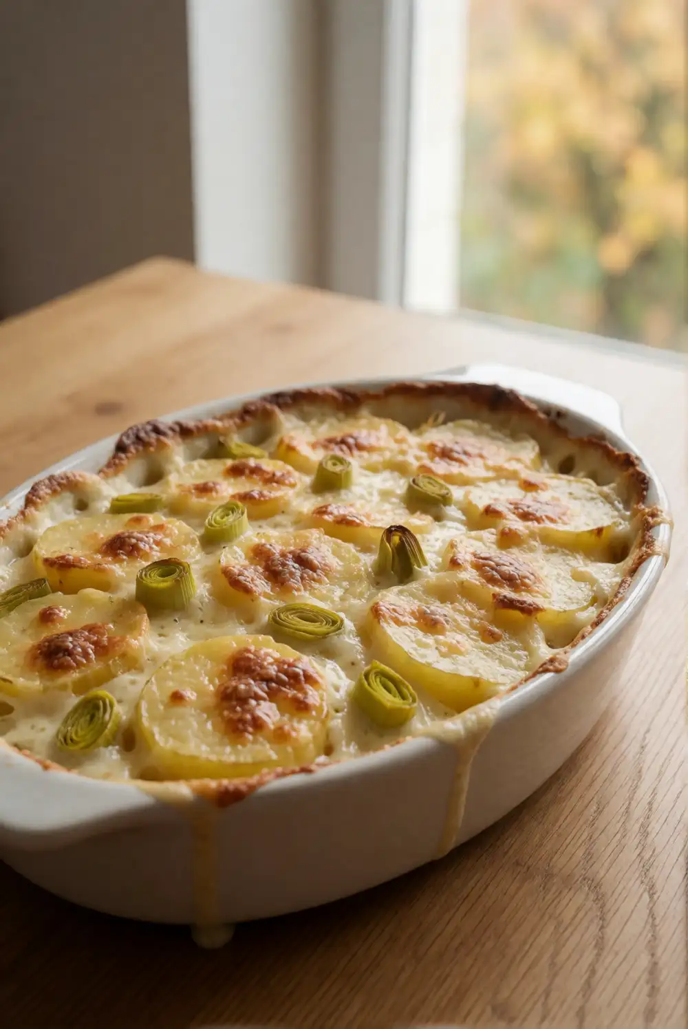 Crispy Potato and Leek Gratin