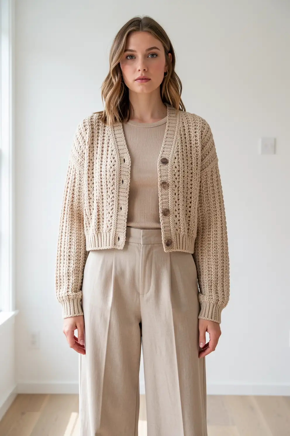 Cropped Crochet Layers With Casual Balance