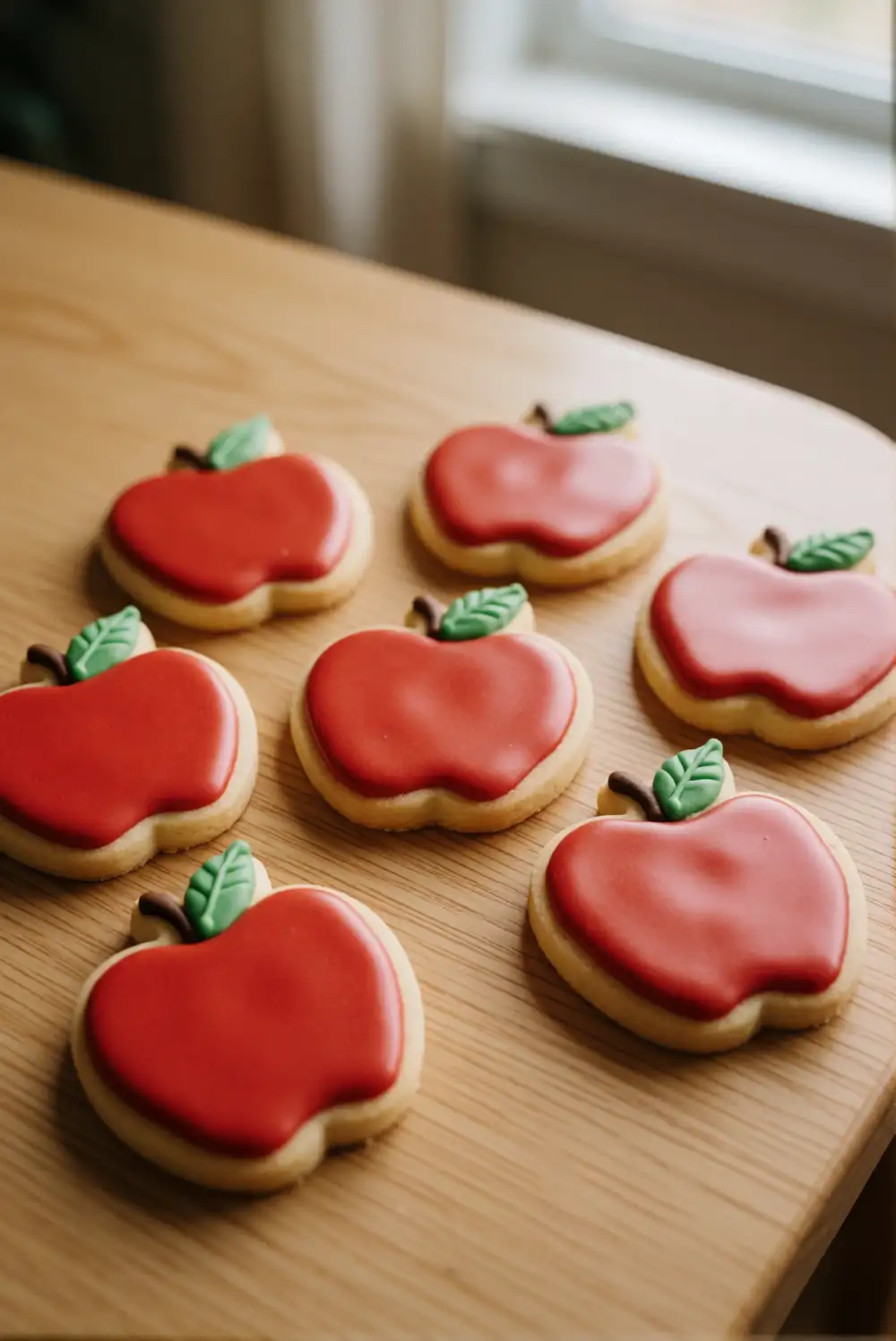 Decorate Apple Cookies with Glossy Red Icing