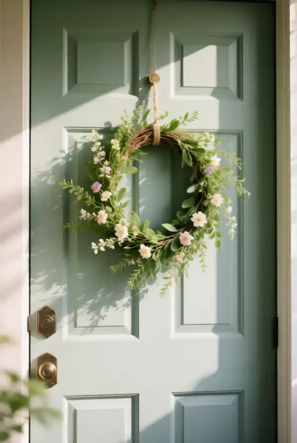 Decorate With a Simple Spring-Themed Door Hanger