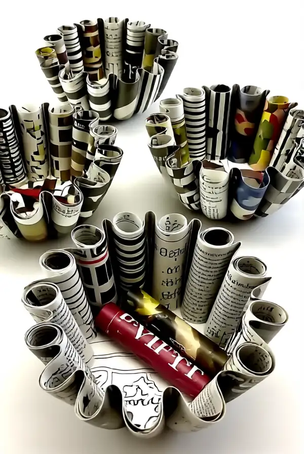 Decorative Bowls from Recycled Magazines