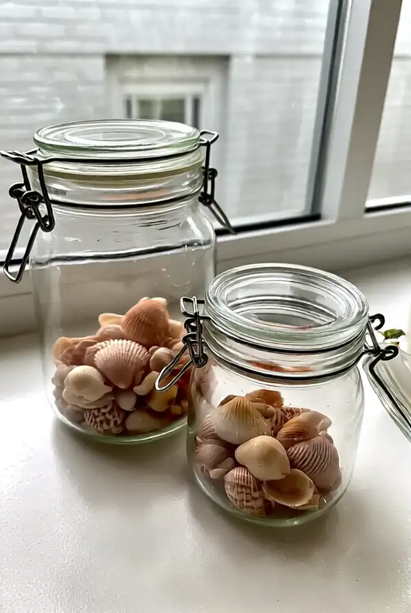 Decorative Jars with Seashells