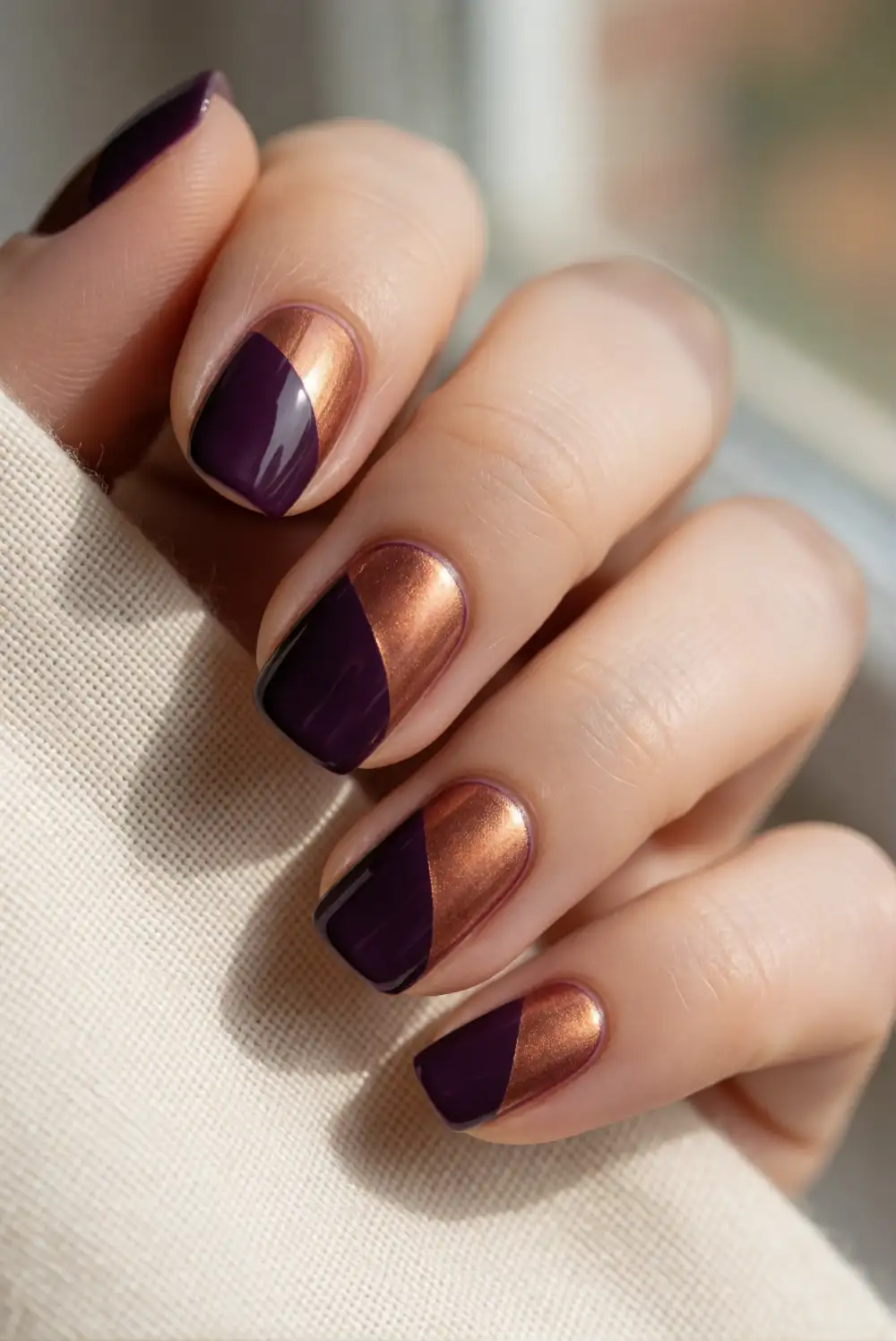 Deep Plum and Copper Color Blocking