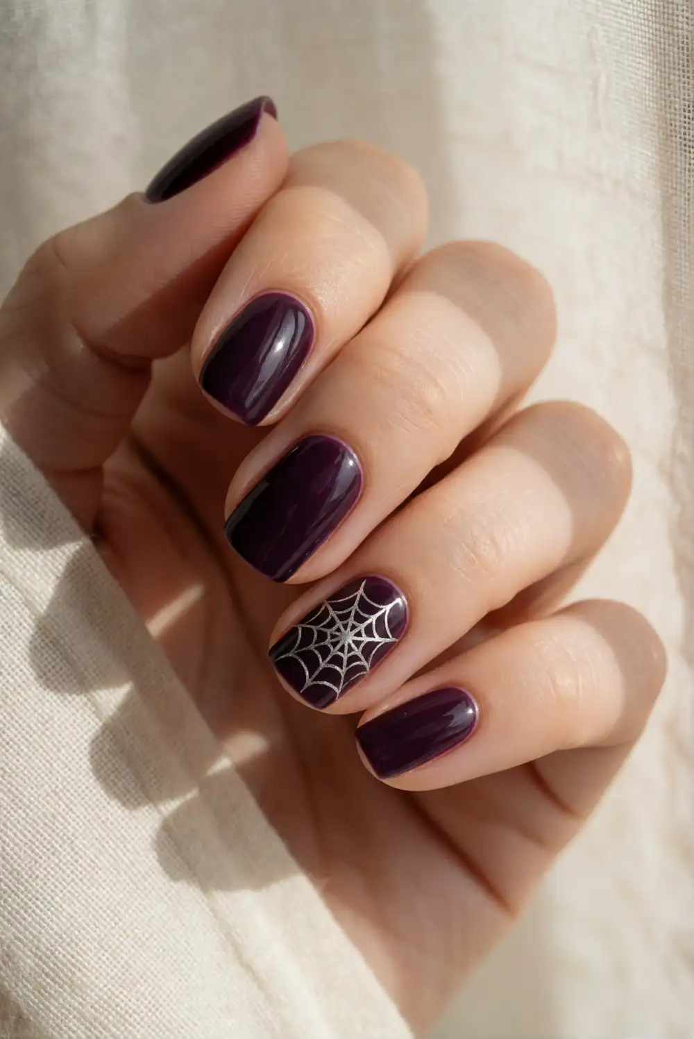 Delicate Spiderweb Corner Nails
